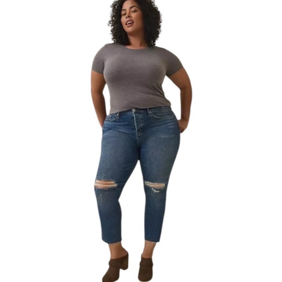 torrid Denim - NWT Torrid Distressed High Rise Straight Classic Studded Jeans